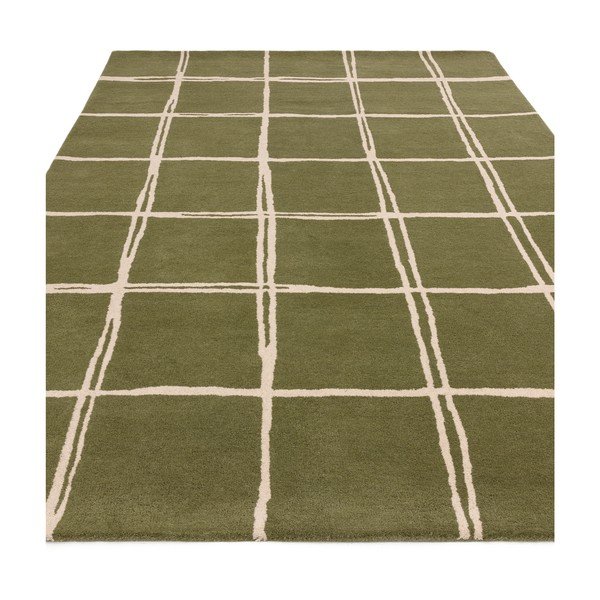 Zaļš ar rokām darināts vilnas paklājs 200x290 cm – Asiatic Carpets-image-2