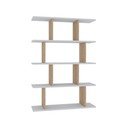 Balts/dabīga toņa grāmatu plaukts ar ozolkoka imitāciju 90x127 cm Harmon – Kalune Design