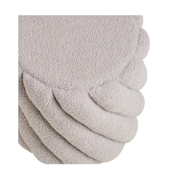 Pelēks pufs no buklē auduma Sana – House Nordic-image-2