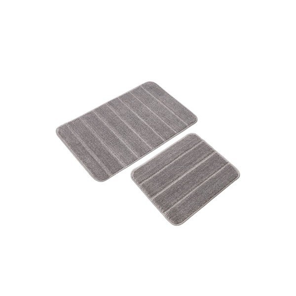 Pelēki vannas istabas paklājiņi (2 gab.) 50x80 cm Yeni Cizgli – Foutastic