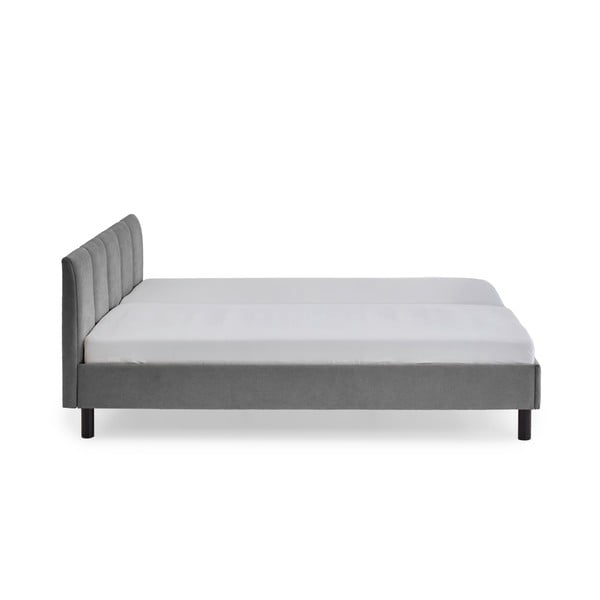 Pelēka polsterēta divvietīga gulta bez režģa 180x200 cm Joker – Meise Möbel-image-3