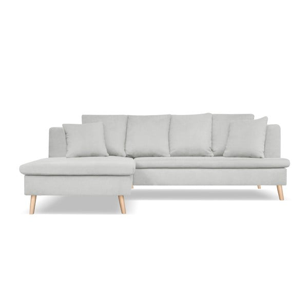 Gaiši pelēks dīvāns četrām personām ar kreiso atpūtas krēslu Cosmopolitan design Newport