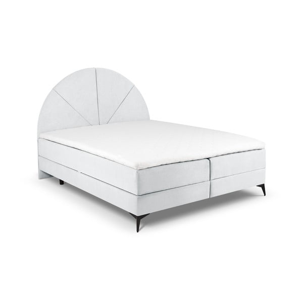 Gaiši pelēka atsperu gulta ar uzglabāšanas vietu 180x200 cm Sunset – Cosmopolitan Design