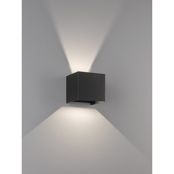 Melna LED sienas lampa – Fischer & Honsel-image-1