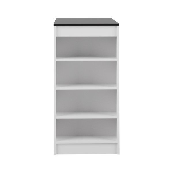 Balts bāra galds ar melnu virsmu 115x50 cm Aravis - TemaHome -image-3