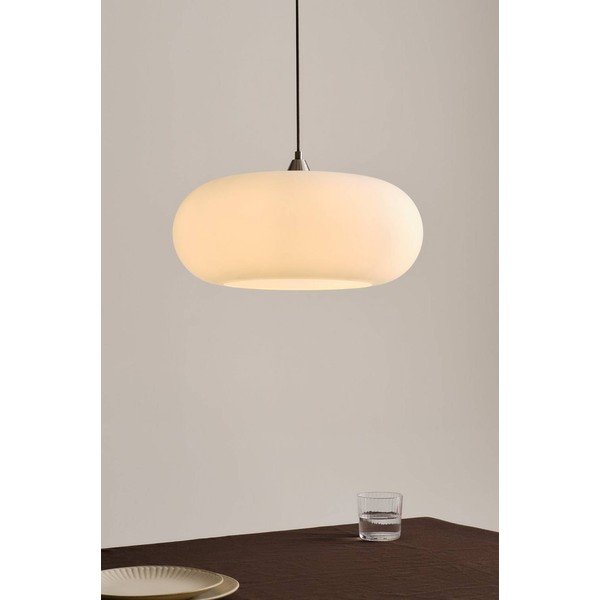 Balta/matētas sudraba krāsas piekaramā lampa no opāla stikla ø 43 cm Thalia – Jotex-image-1
