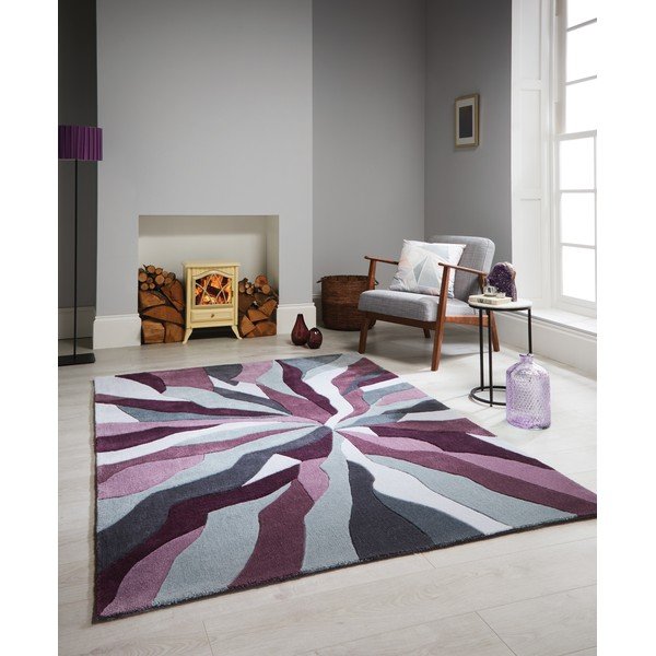 Pelēks un violets paklājs Flair paklāji Splinter Purple, 160 x 220 cm-image-3