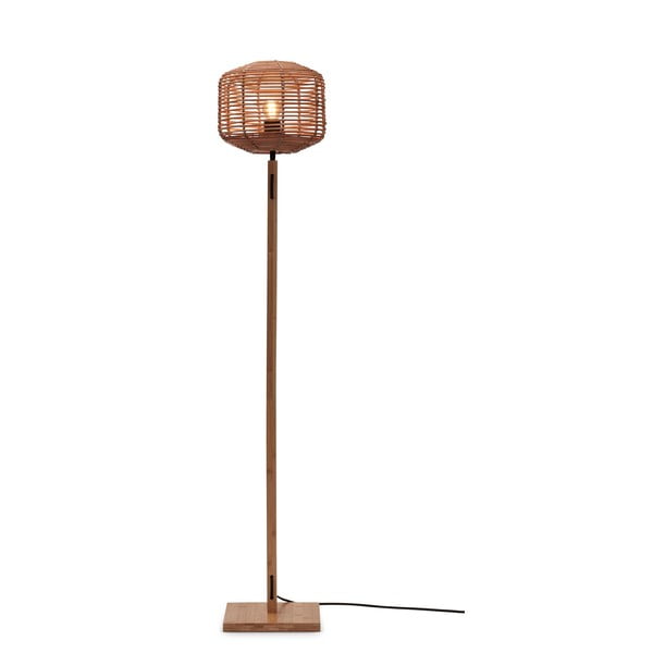 Dabīga toņa stāvlampa ar rotangpalmas abažūru (augstums 130 cm) Tanami – Good&Mojo