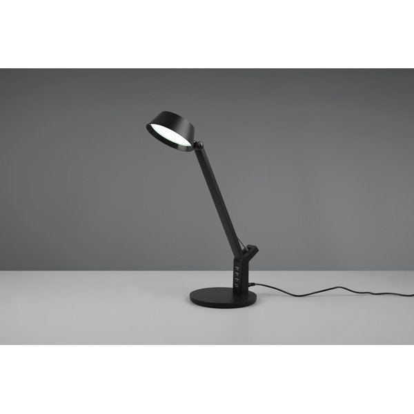 Matēti melna LED galda lampa ar regulējamu spilgtumu (augstums 40 cm) Ava – Trio-image-1