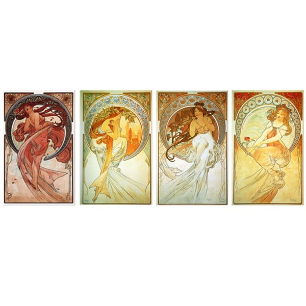 4 gleznu komplekts "Māksla", Alfonss Mucha, 50x80 cm