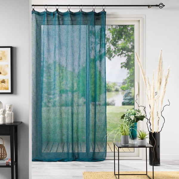 Zils dienas aizkars no voiles 140x240 cm Linka – douceur d'intérieur-image-2