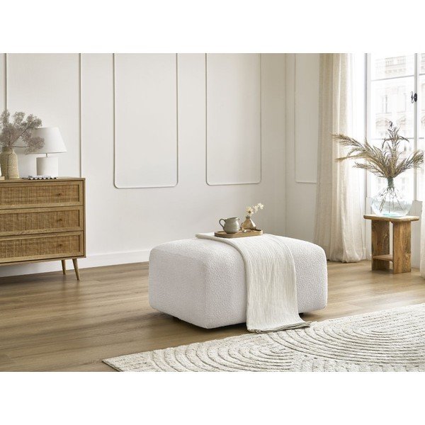 Balts kāju soliņš no buklē auduma Tina – Bobochic Paris-image-1