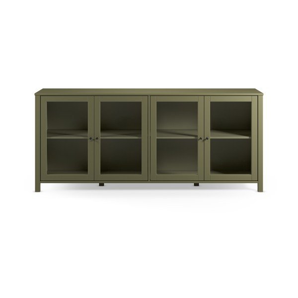 Zaļa priedes masīvkoka vitrīna 186x80x40 cm Alessandra – Marckeric-image-2