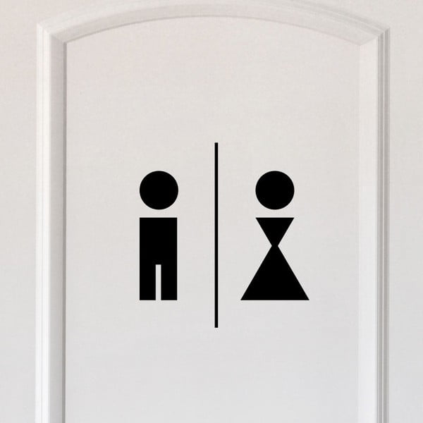 Melna uzlīme Ambiance Man And Woman Restroom-image-2
