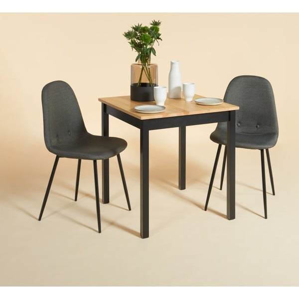 2 tumši pelēku ēdamistabas krēslu komplekts Bonami Essentials Lissy-image-1