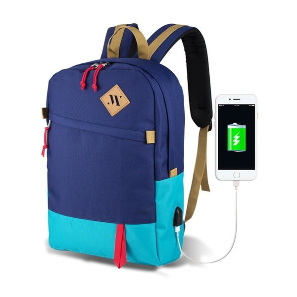 Zila/tirkīzzila mugursoma ar USB portu My Valice FREEDOM Smart Bag