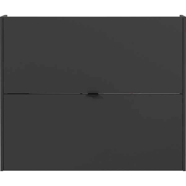 Antracīta pelēks atverams/piekarināms apavu plaukts ar ozolkoka imitāciju 100x83x18 cm Ameca – Germania-image-2