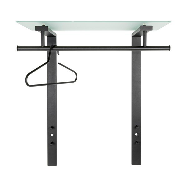 Melns metāla sienas pakaramais ar plauktu 80 cm Dutch – Spinder Design-image-2