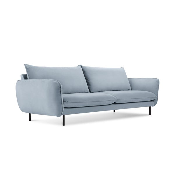 Gaiši zils samta dīvāns 230 cm Vienna – Cosmopolitan Design