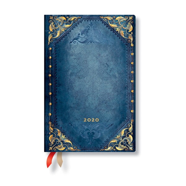 Dienasgrāmata mīkstajos vākos 2020. gadam Paperblanks Peacock Punk Blue, 160 lappuses
