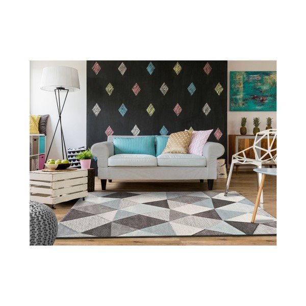 Pelēks un zils āra paklājs Universal Naia Blue, 120 x 170 cm-image-1