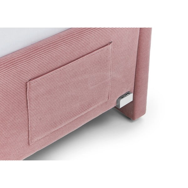 Rozā polsterēta stūra bērnu gulta bez režģa 140x200 cm Cool – Meise Möbel-image-4