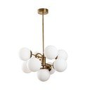 Balta/misiņa krāsas piekaramā lampa ar stikla abažūru ø 70 cm Mudoni – Opviq lights