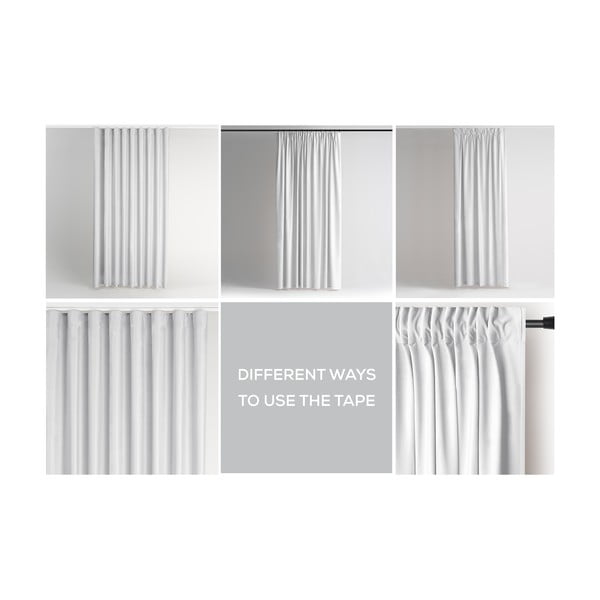 Balts samta daļēji gaismu necaurlaidīgs aizkars 140x270 cm Pleat – Restilo-image-4