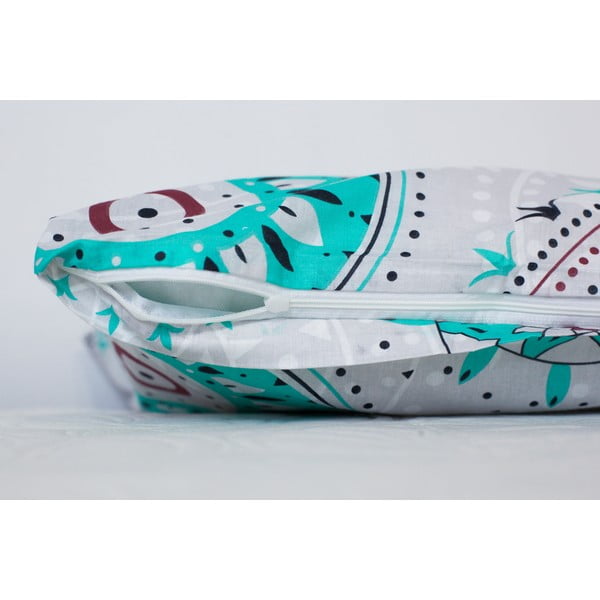 Tirkīzzila kokvilnas gultasveļa Cotton House Mandala, 140 x 200 cm-image-2