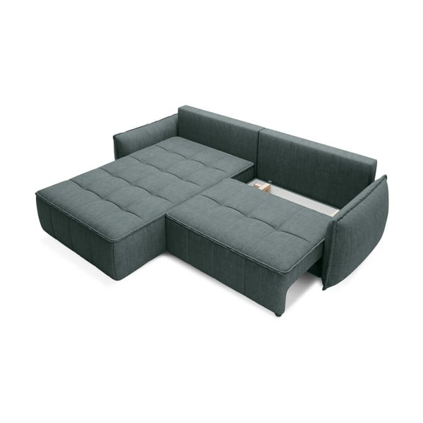 Zaļš samta salokāms/ar uzglabāšanas vietu stūra dīvāns (ar kreiso stūri/ar zvilni) Campo – ELTAP-image-2