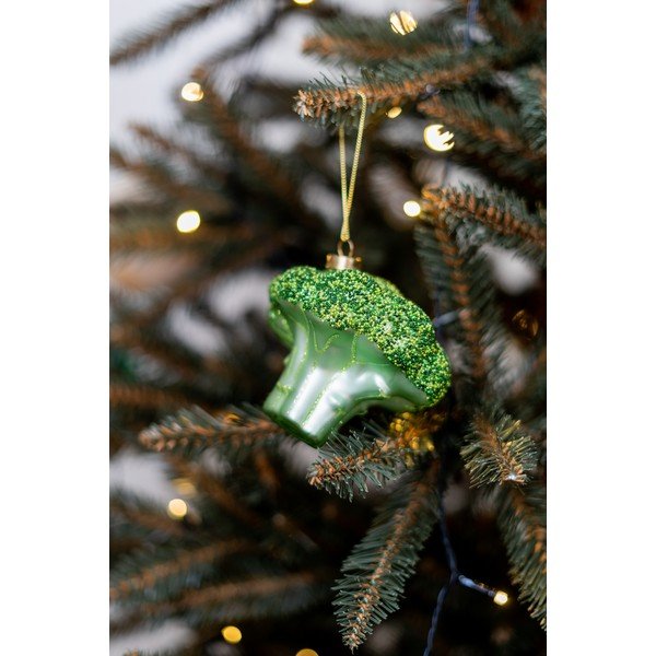 Stikla Ziemassvētku eglītes rotājums Broccoli – Sass & Belle-image-1