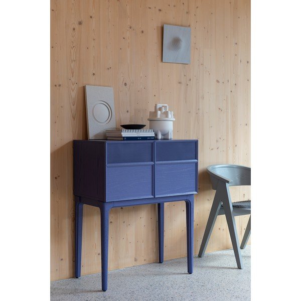 Zila kumode ar ozolkoka imitāciju 80x100x45 cm June – Zuiver-image-1