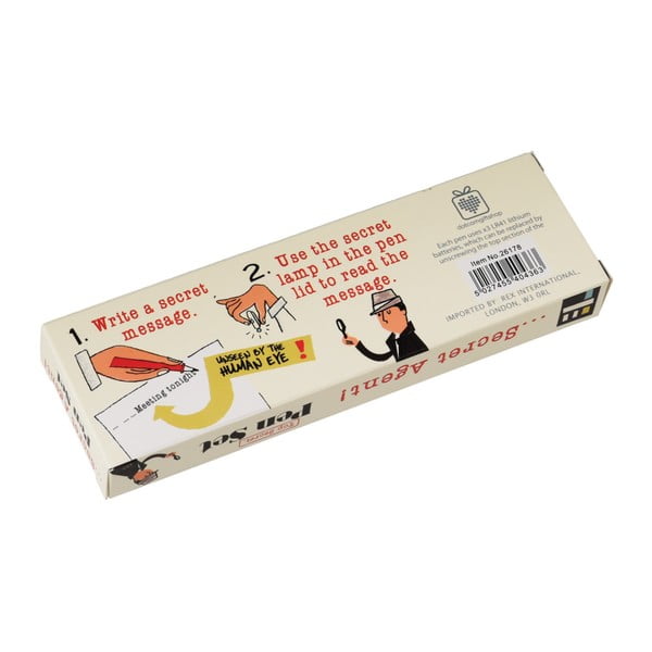 2 spiegu pildspalvu komplekts ar neredzamu tinti un UV gaismu Rex London Secret Agent-image-2