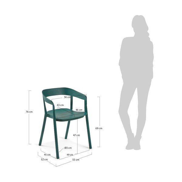 Zaļš ēdamistabas krēsls La Forma Niels-image-4