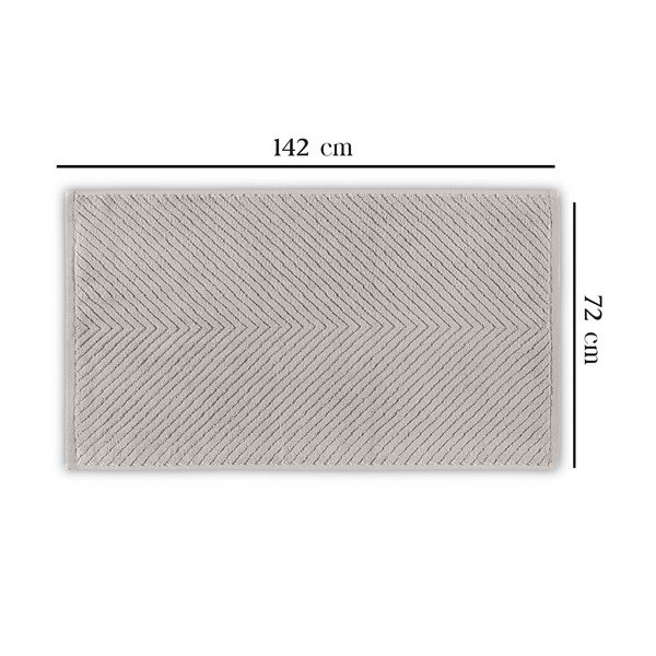 Gaiši pelēks kokvilnas vannas dvielis 142x76 cm Chevron – Foutastic-image-1