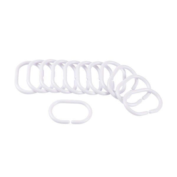 Balti dušas aizkaru āķi (12 gab.) 4 cm Vitamine – douceur d'intérieur