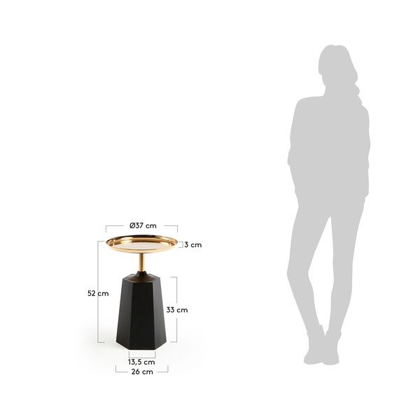 Melns žurnālgaldiņš Kave Home, ø 37 cm-image-4