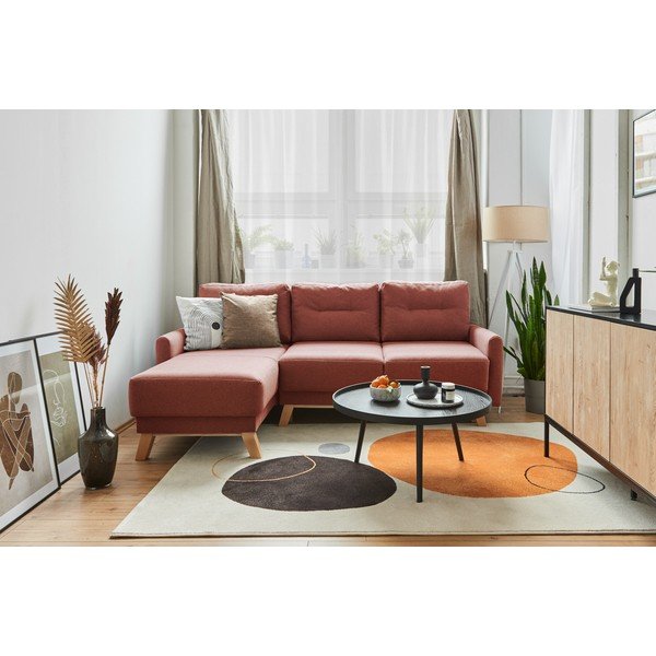 Rozā izvelkamais stūra dīvāns Bonami Selection Pop-image-1