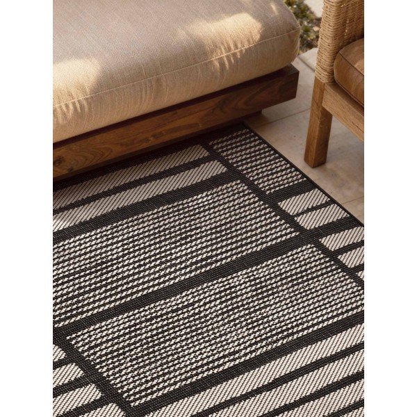 Melns/krēmkrāsas iekštelpu un āra paklājs 160x230 cm Haringey Allington – Ted Baker-image-3