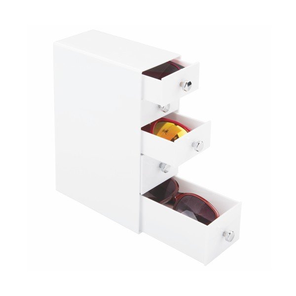 Balts uzglabāšanas skapis ar atvilktnēm InterDesign Atvilktņu tornis, augstums 25,5 cm-image-2