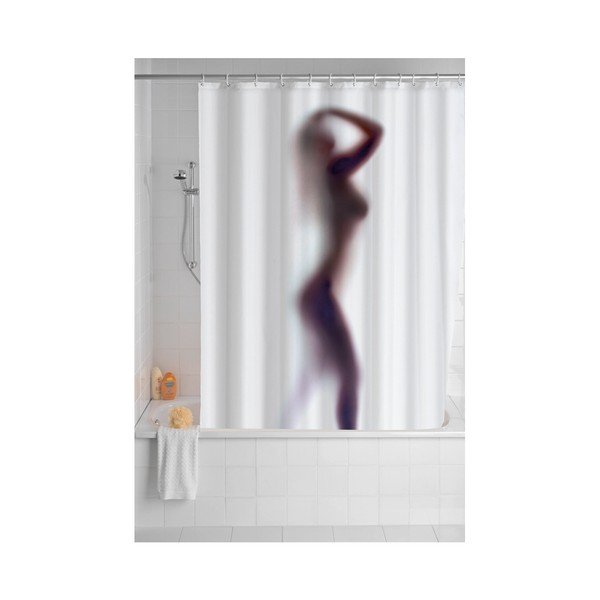 Balts dušas aizkars ar pretpelējuma apdari Wenko Silouette , 180 x 200 cm-image-2