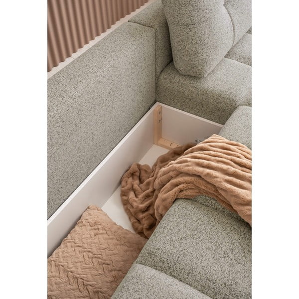 Gaiši brūns salokāms modulārais stūra dīvāns ar uzglabāšanas vietu (ar labo stūri) Lulu – Miuform-image-2