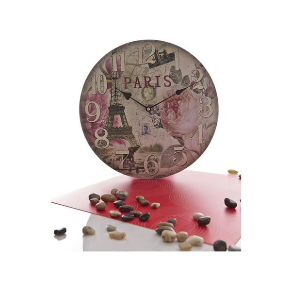 Koka pulkstenis Eifeļa tornis, pelēks rozā krāsā