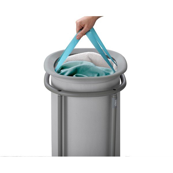 Gaiši pelēks tekstila veļas grozs 50 l Duo – Joseph Joseph-image-3