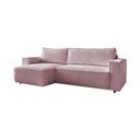 Rozā velveta salokāms stūra dīvāns (ar maināmu stūri) Nihad – Bobochic Paris