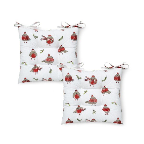 Sēdekļa spilveni ar Ziemassvētku motīvu (2 gab.) 40x40 cm Christmas Robins – Catherine Lansfield