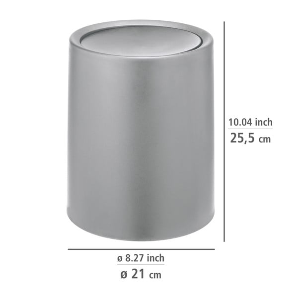 Pelēka plastmasas atkritumu tvertne 6 l Atri – Wenko-image-3