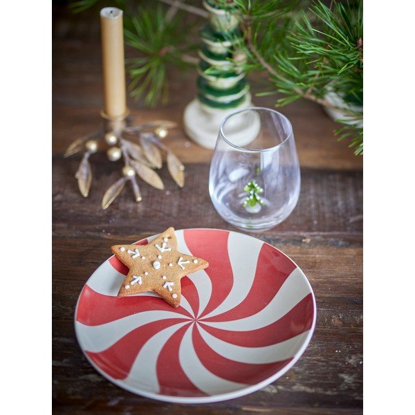 Sarkans akmensmasas šķīvis ar Ziemassvētku motīvu ø 23 cm Yule – Bloomingville-image-1