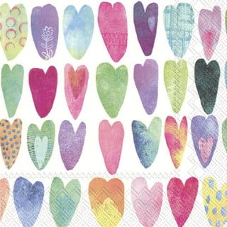 Papīra salvetes (20 gab.) Rainbow Hearts – IHR