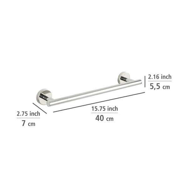 Spīdīgas sudraba krāsas nerūsējošā tērauda sienas dvieļu turētājs Bosio – Wenko-image-4